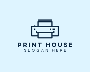 Simple Blue Printer logo