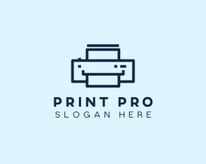 Simple Blue Printer logo design