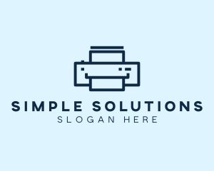 Simple Blue Printer logo design