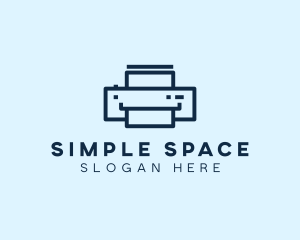 Simple Blue Printer logo design