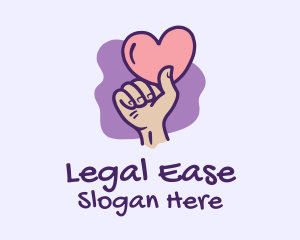 Valentine Heart Hand  Logo