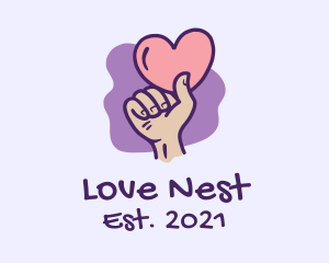 Valentine Heart Hand  logo