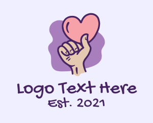 Valentine - Valentine Heart Hand logo design