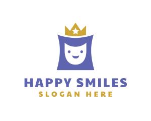 Crown Royalty Smile logo design