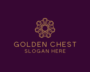 Golden Flower Ornament logo design