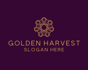 Golden Flower Ornament logo design