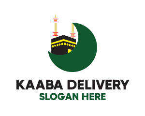 Islamic Mecca Kaaba Moon logo