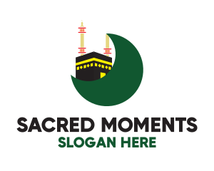Islamic Mecca Kaaba Moon logo