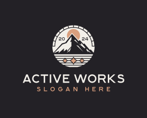 Mountain Hiker Trekking logo design