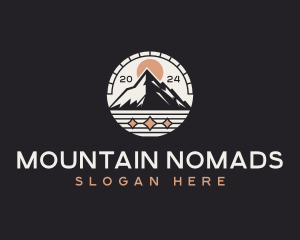 Mountain Hiker Trekking logo design