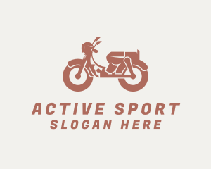 Retro Scooter Rider Logo