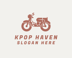 Retro Scooter Rider logo design