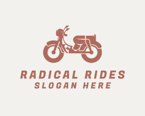 Retro Scooter Rider logo design