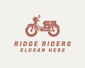 Retro Scooter Rider logo design