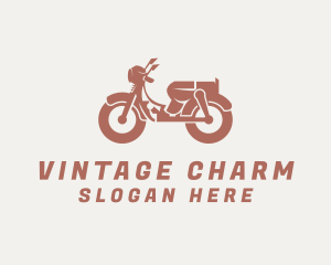 Retro Scooter Rider logo design