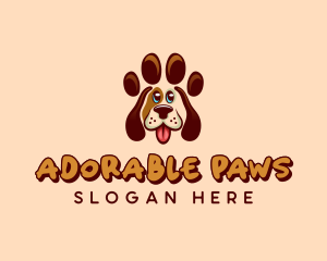 Dog Veterinary Paw logo design