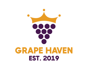 Fruit Grape Crown logo design