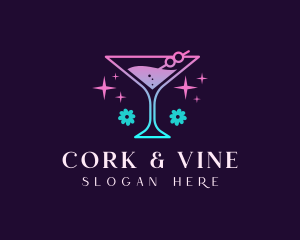 Cocktail Martini Drink logo design