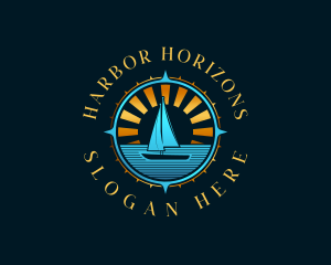 Sailboat Compass Travel logo design