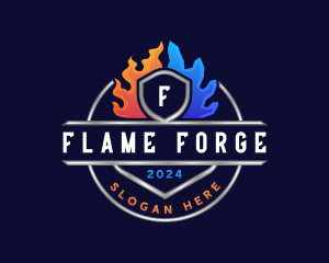 Fire Ice HVAC logo design