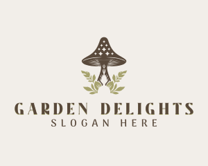 Mushroom Gardening Plant logo design