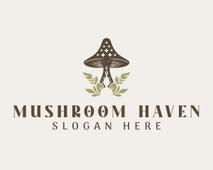 Mushroom Gardening Plant logo design