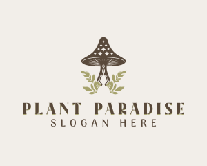 Mushroom Gardening Plant logo design