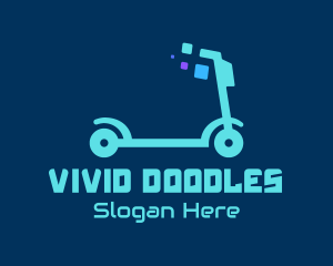 Digital Electric Scooter logo design