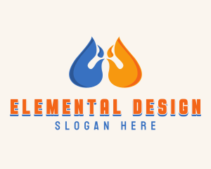 Water Fire Element logo design