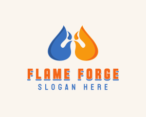 Water Fire Element logo design