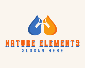 Water Fire Element logo design