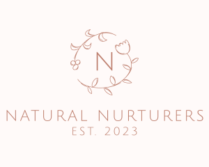 Organic Floral Feminine Cosmetics logo design