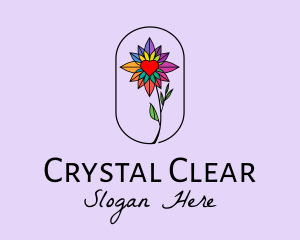 Crystal Heart Flower  logo