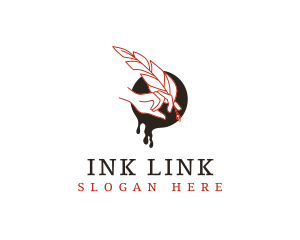 Plume Feather Ink logo design