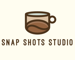 Coffee Bean Cup Cafe Logo