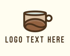 Coffee - Coffee Bean Cup Cafe logo design