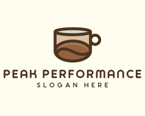 Coffee Bean Cup Cafe Logo