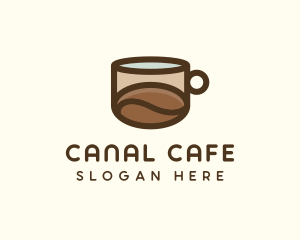 Coffee Bean Cup Cafe logo design