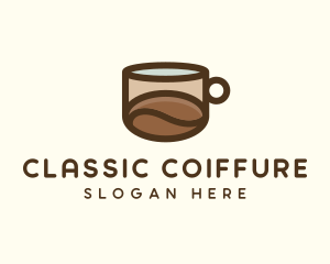 Coffee Bean Cup Cafe logo design