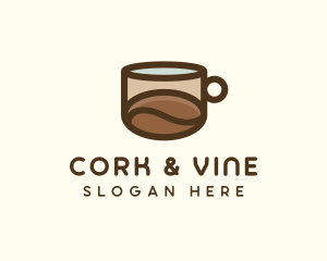 Coffee Bean Cup Cafe logo design