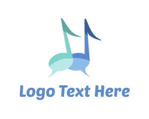Harmony - Music Note Chat logo design