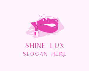 Pink Glossy Lipstick logo design