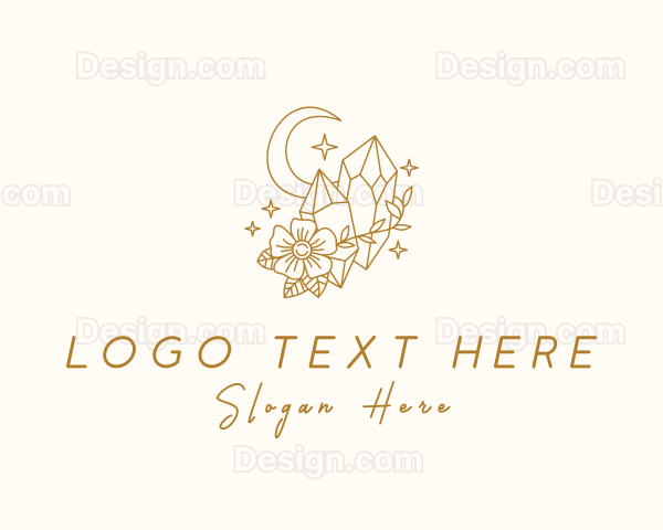 Moon Floral Precious Stone Logo