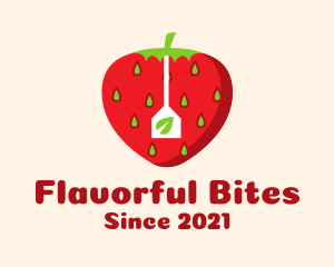 Strawberry Fruit Teabag logo design