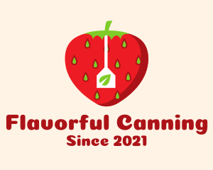 Strawberry Fruit Teabag logo design