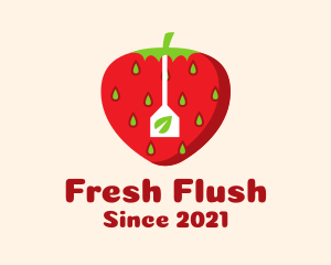 Strawberry Fruit Teabag logo design