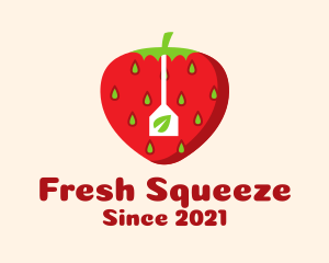 Strawberry Fruit Teabag logo design