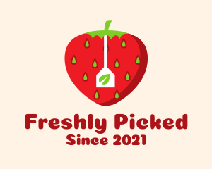 Strawberry Fruit Teabag logo design