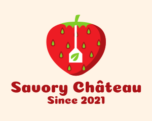 Strawberry Fruit Teabag logo design