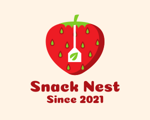 Strawberry Fruit Teabag logo design